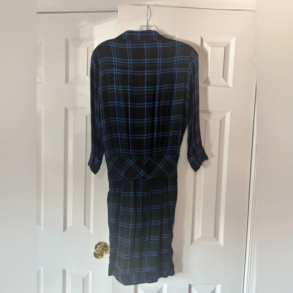 L’AGENCE flannel Plaid Tie-Front Dress size 4 women’s - Picture 2 of 3